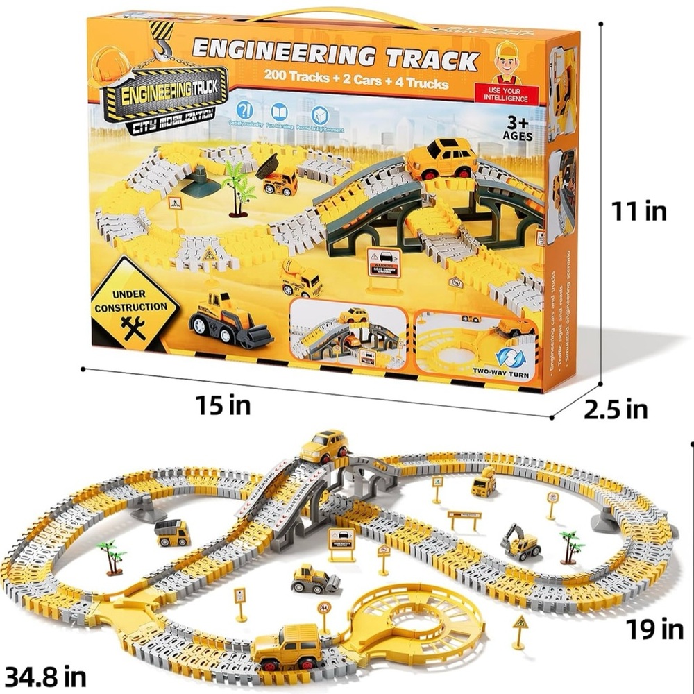Construction Race Track 236 Pcs - Picture 2 of 8
